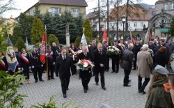 75 rocznica zbrodni katyńskiej - obchody w Limanowej,19.04.2015r